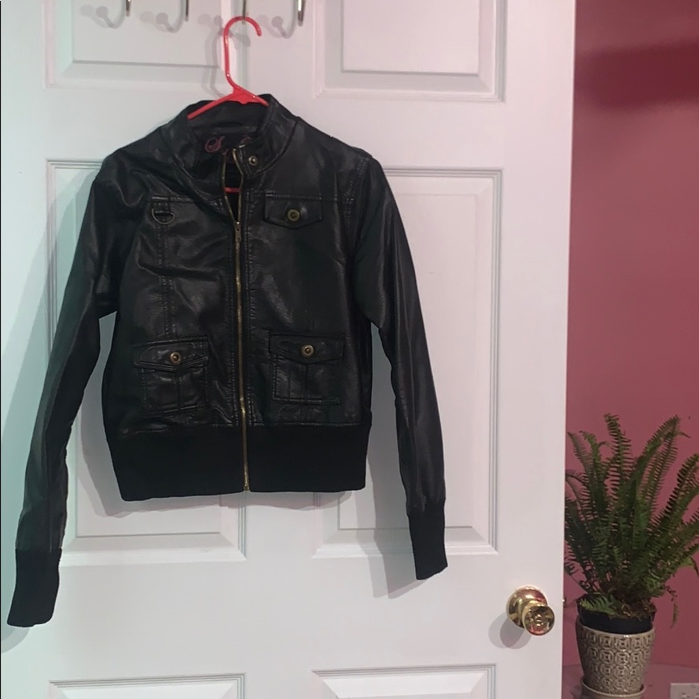 Black leather jacket